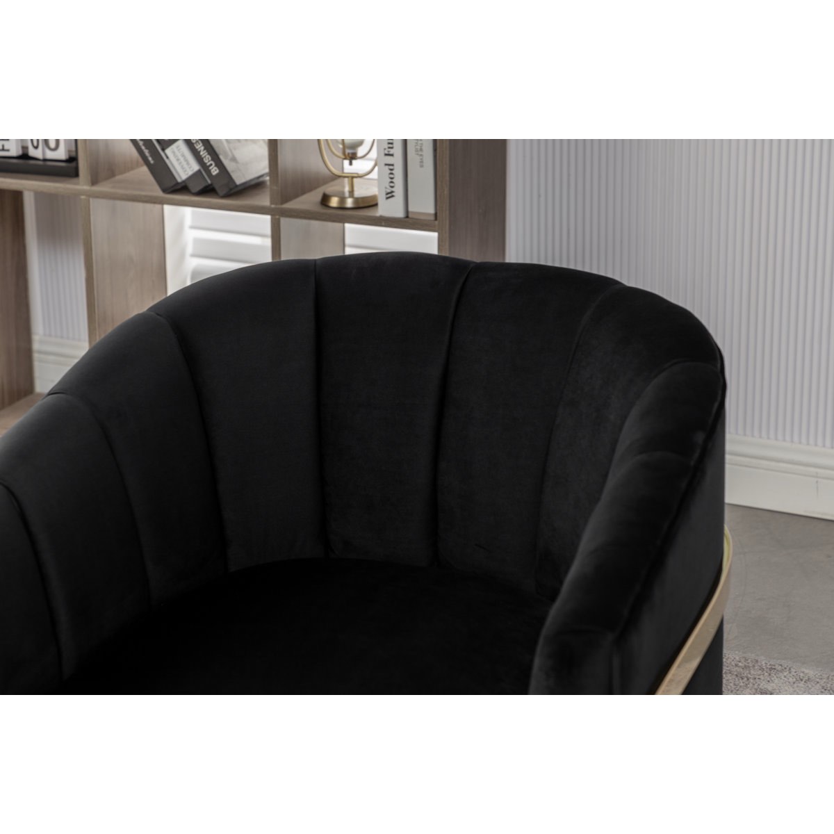 Condition photo showing New/Like New for karina velvet barrel chair 