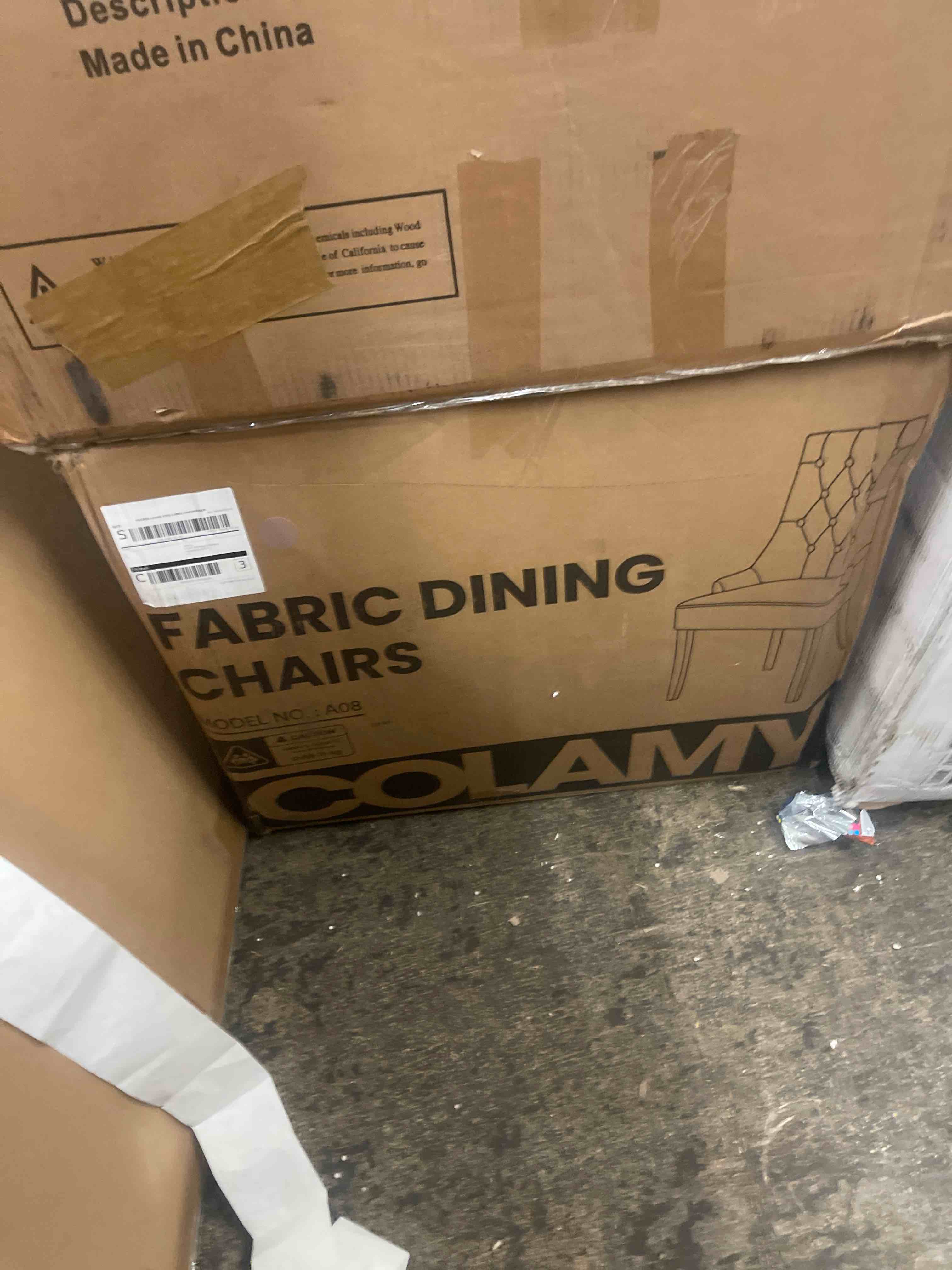 Condition photo showing New/Like New for colamy wingback tufted dining chairs set of 2, taupe | upholstered dining room chairs with wood legs, kitchen chairs for home kitchen