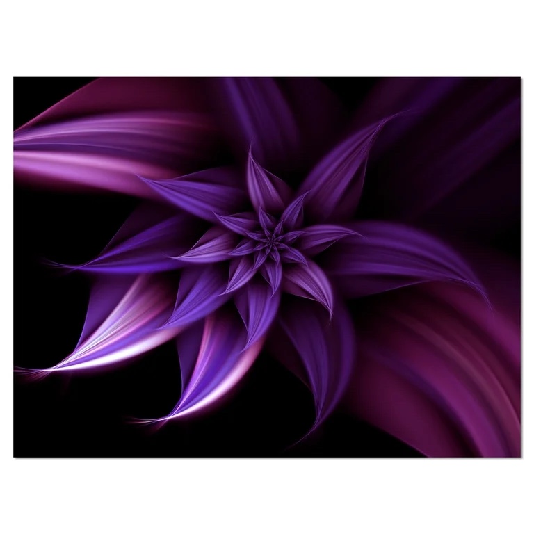 Condition photo showing New/Like New for designart 'fractal flower purple ' floral art canvas print