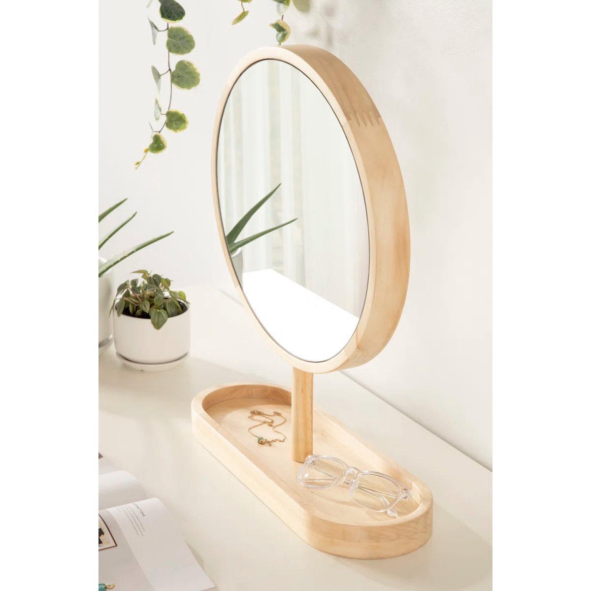Condition photo showing New/Like New for ashten solid wood flat floor mirror