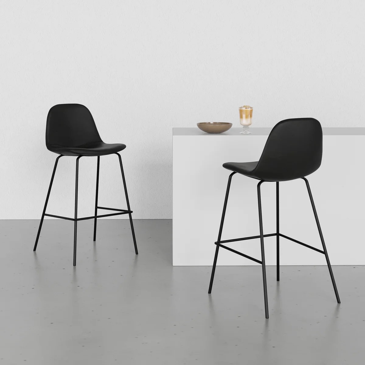 kody vegan leather bar & counter stool (set of 2)