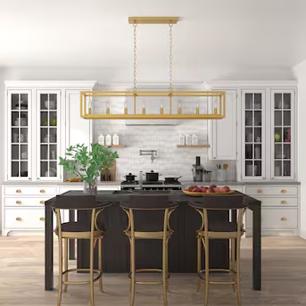 Condition photo showing New/Like New for acroma modesto dax 8 -light satin gold bare bulb metal metal chandelier
