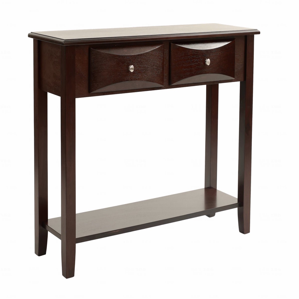 Condition photo showing New/Like New for classic modern wooden console table, living room furniture table veneer top drawers shelf storage