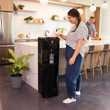 Primo Bottom Load Hot and Cold Freestanding Steel Electric Water Dispenser Black 4.5 Gal Capacity, 165°F Hot, 36°F Cold