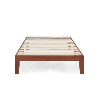 Mellow Naturalista Classic 12-Inch Solid Wood Platform Bed | Wooden Slats, No Box Spring Needed, Easy Assembly | Full, Cherry