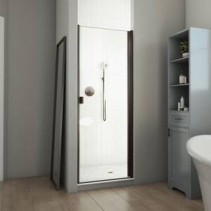 Alliance Swing BG 28 in. W x 66 in. H Semi-Frameless Swing Shower Door in Oil Rubbed Bronze with Clear Glass 