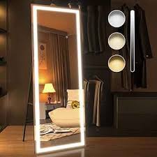 65"x24" LED Full Length Mirror with 3 Color Dimmable Lights Frameless Explosion-Proof Wall & Floor Standing