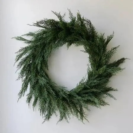 CG Hunter X Sinclair & Moore Cedar Wreath, Premium Artificial Indoor and Outdoor Large 30" Cedar Christmas Wreath, Christmas Decorations and Holiday Greenery