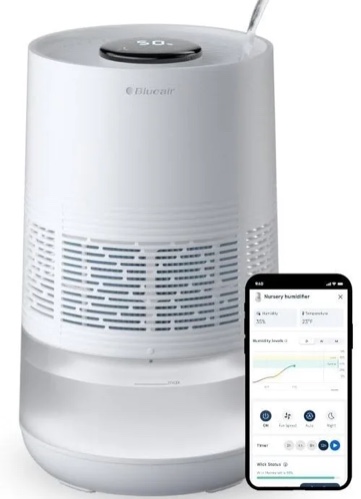 Blueair - InvisibleMist 0.9 gallon Evaporative Premium Smart Top-Fill Humidifier - White