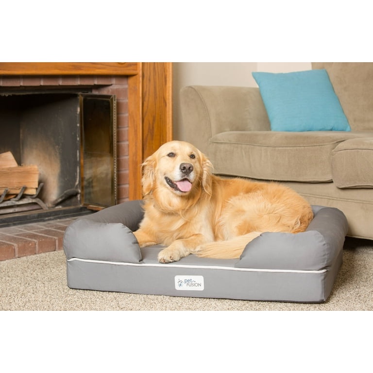 PetFusion PetFusion Ultimate Memory Foam Lounger Dog Bed Large 36 x28 x9 Pet Dog Bed Large Gray