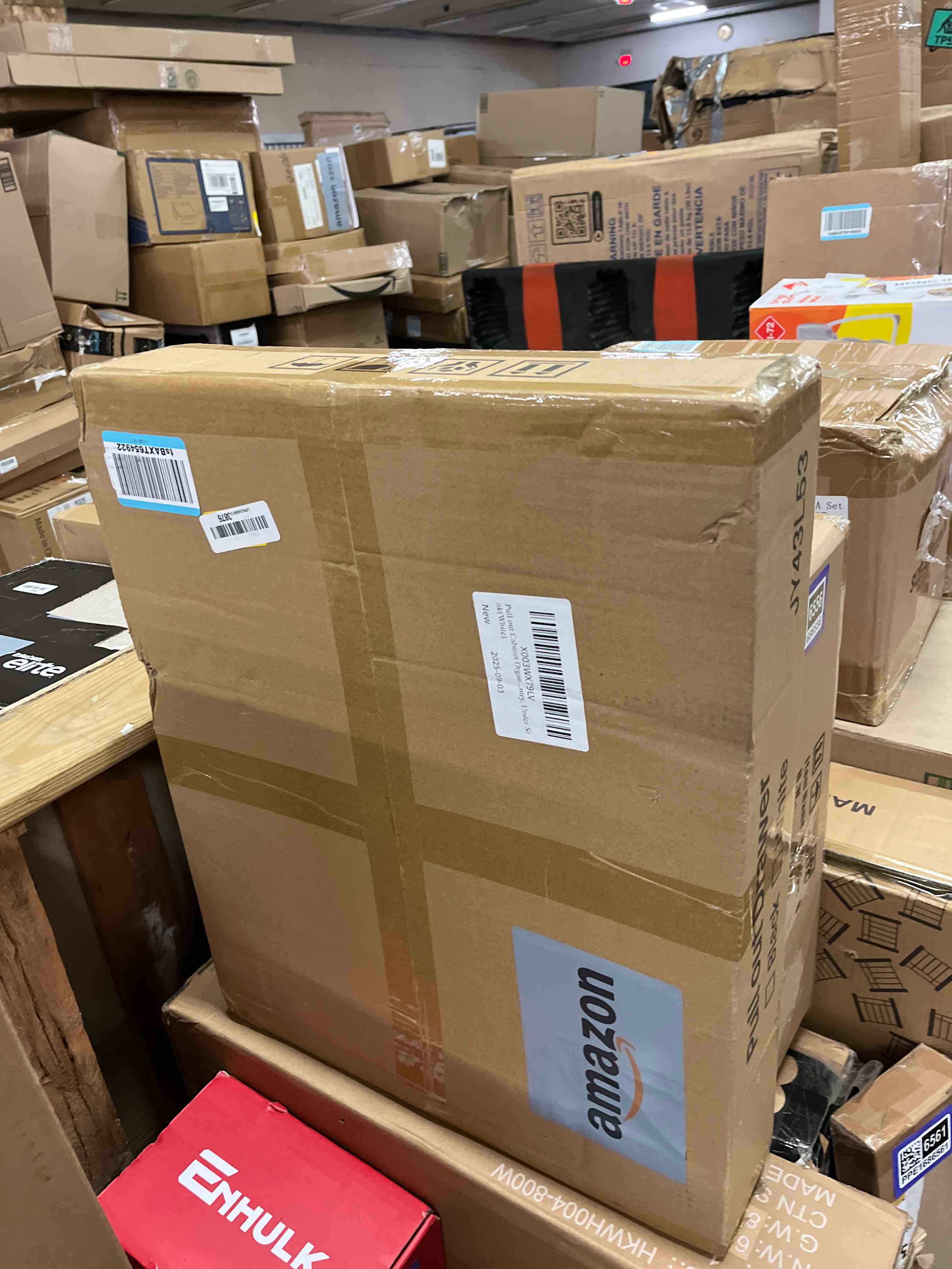 Condition photo showing New/Like New for Pull out Cabinet Organizer, 21"Deep, 16.9"Wide Full-Extension Heavy Duty Slide out Drawers with Nano Adhesive, Roll Out Shelf Sliding Cabinet Storage for Kitchen, Bathroom, Pantry, Under Sink(White)