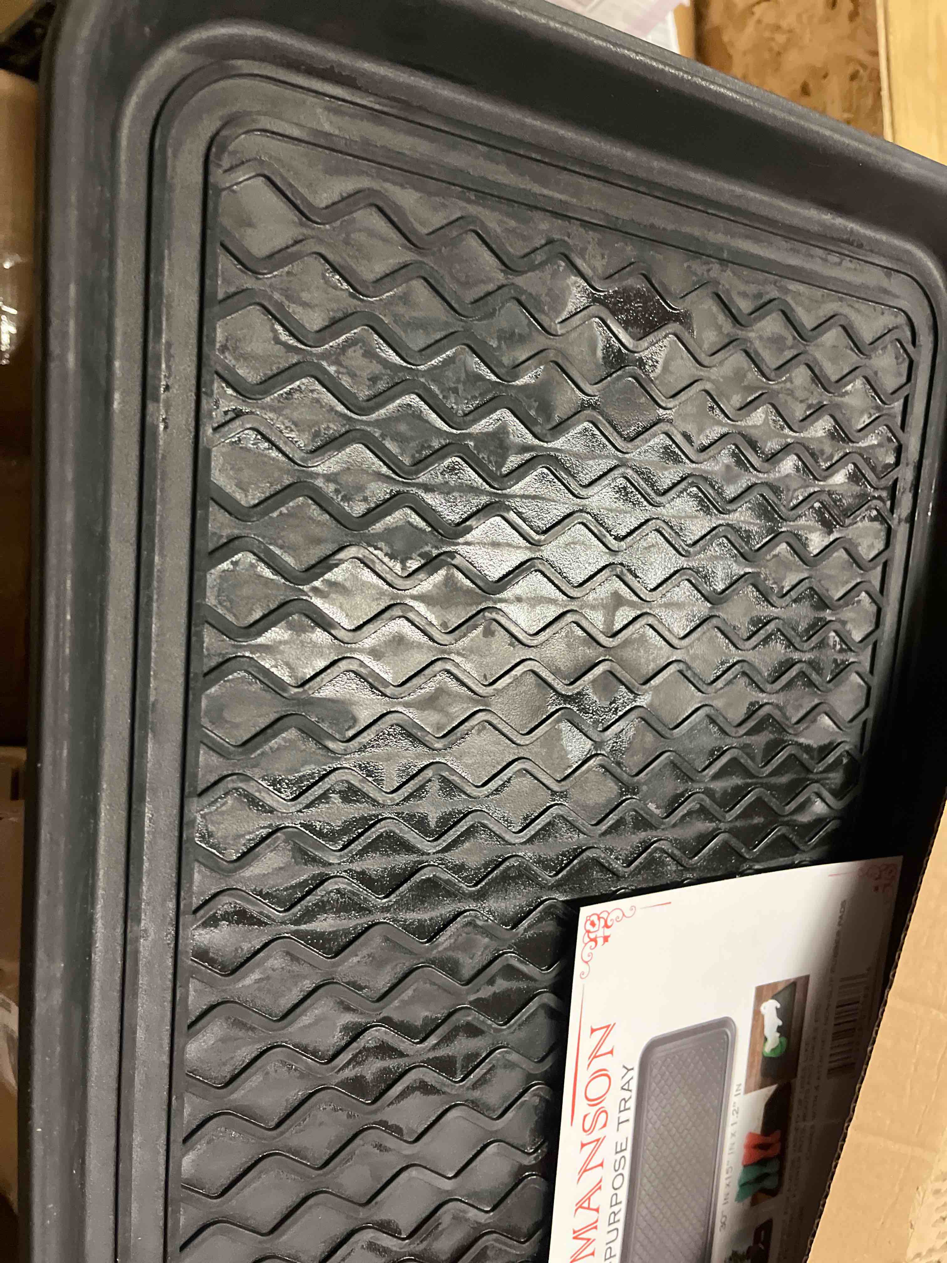 Condition photo showing New/Like New for Ottomanson Easy Clean  Waterproof Indoor/Outdoor Rubber Boot Tray  15  x 30   Black