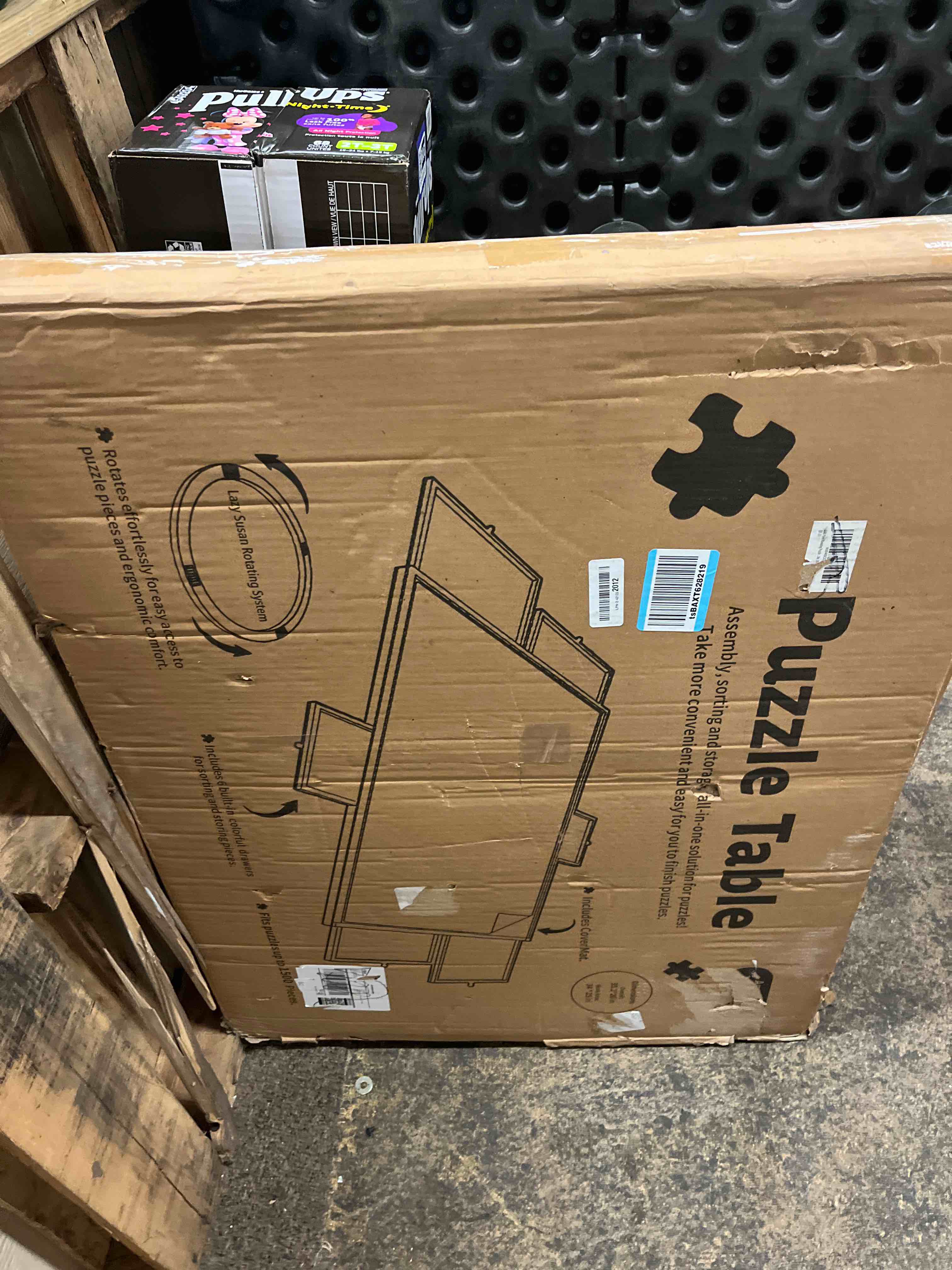 Condition photo showing New/Like New for ALL4JIG 1500 Pieces Rotating Puzzle Board with 6 Drawers and Cover,25"x34"Portable Wooden Jigsaw Puzzle Table for Adults,Lazy Susan Spinning Puzzle Boards 