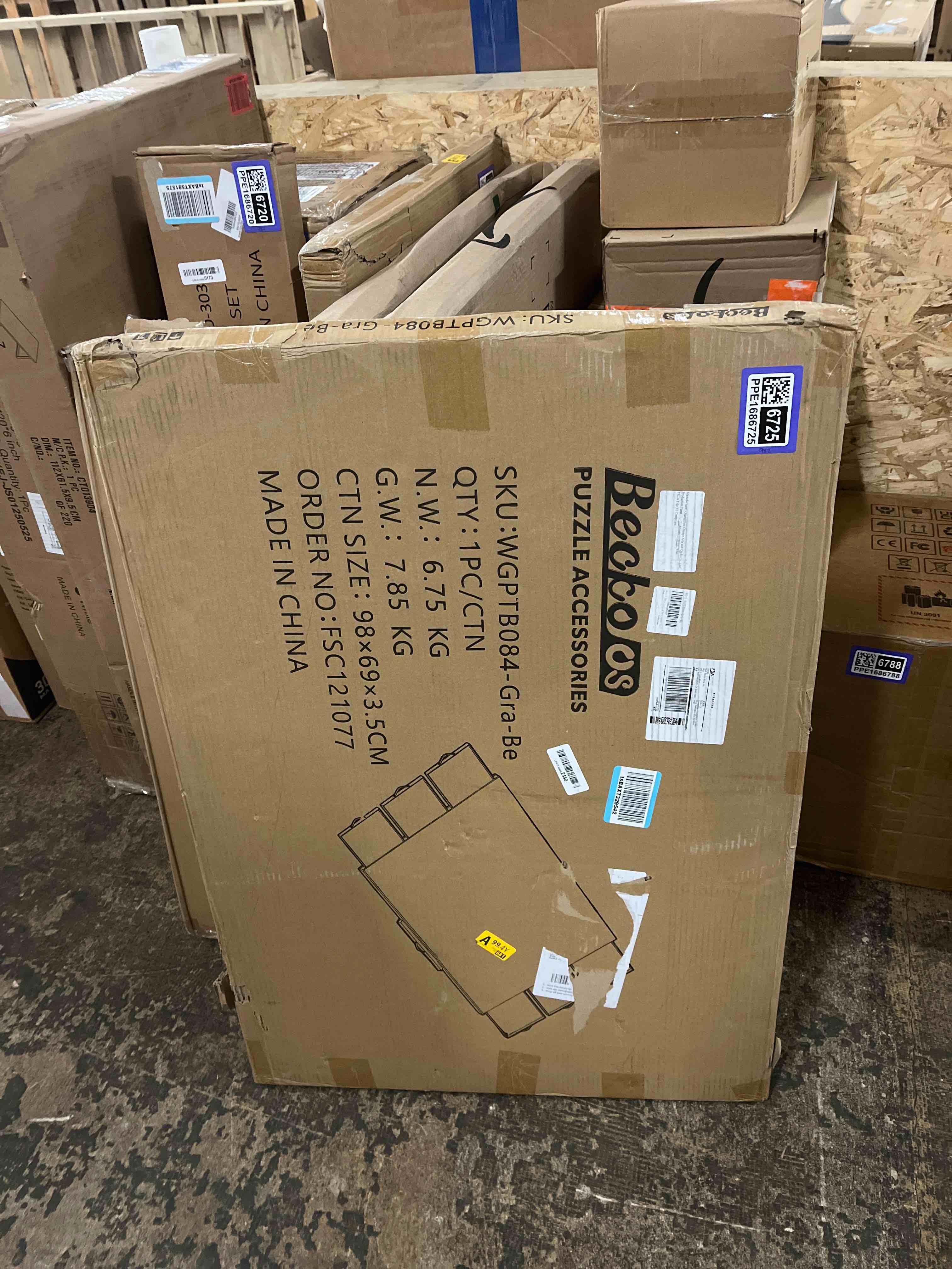 Condition photo showing New/Like New for Becko US 1500-pc Tilting Puzzle Board with 6 Colored Drawers & Cover, Flannelette Puzzle Table with Embedded Stand, 3 Tilt Options, Puzzles Boards with Storage & Easel, for 1500 Pieces Puzzles (Gray)