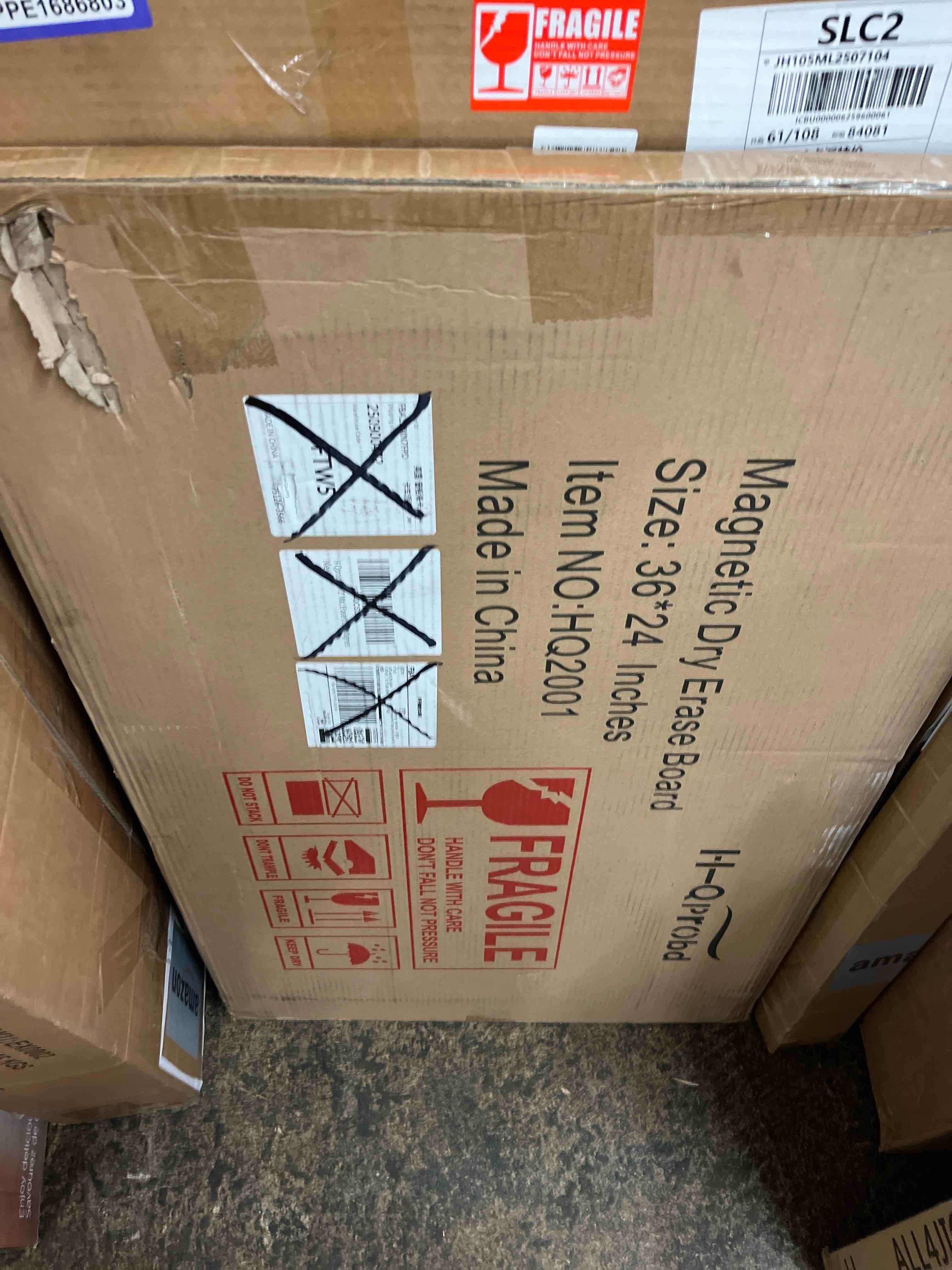 Condition photo showing New/Like New for H-Qprobd 36"x24" White Board for Wall Double-Sided Magnetic Dry Erase Board with Black Aluminum Frame, Presentation Whiteboard Suitable for Home, Office, Classroom & Kitchen