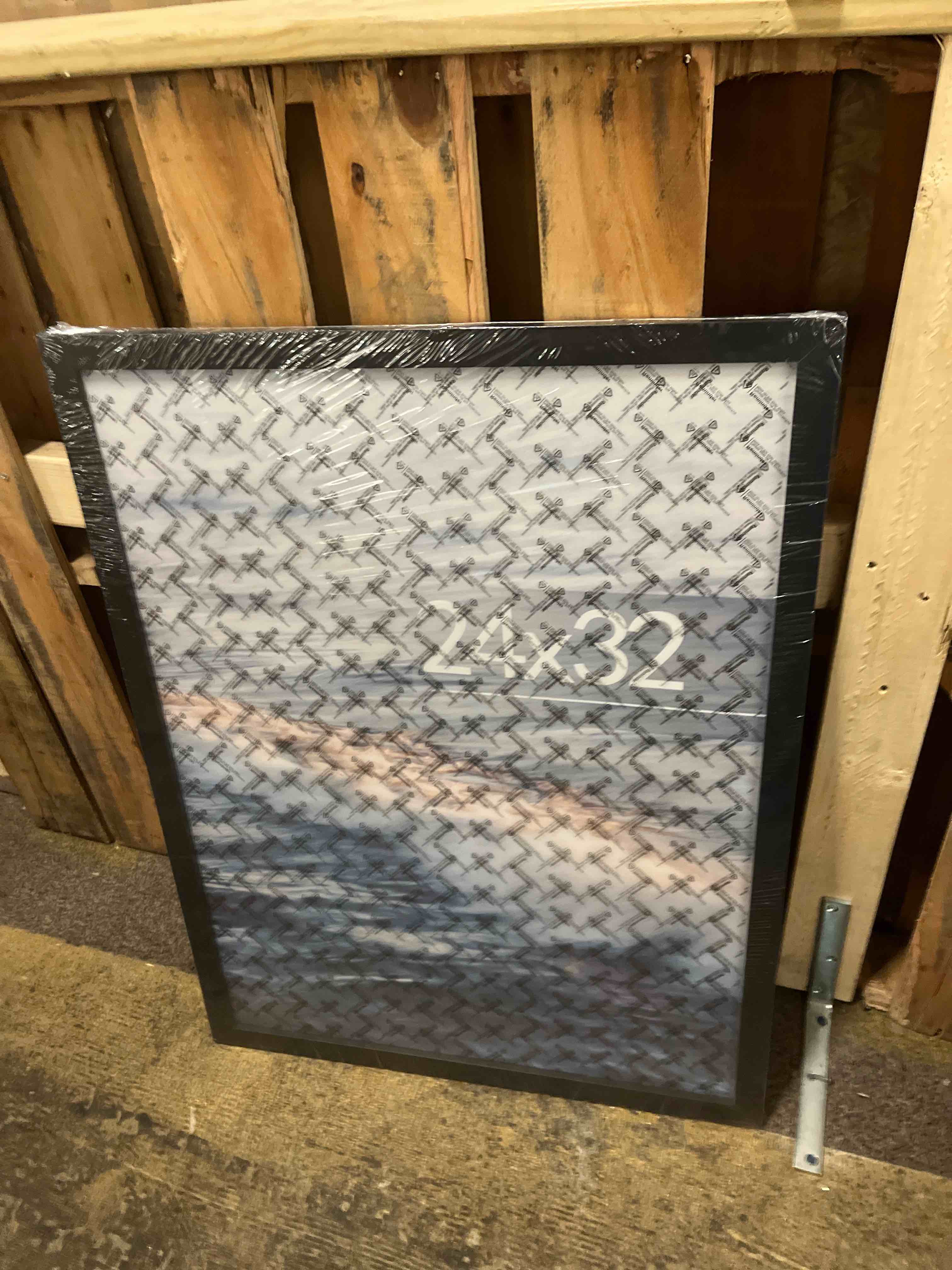 Condition photo showing New/Like New for 24x32 Poster Frame, Black 24 x 32 Frame for Horizontal or Vertical Wall Mounting, 1 Pack