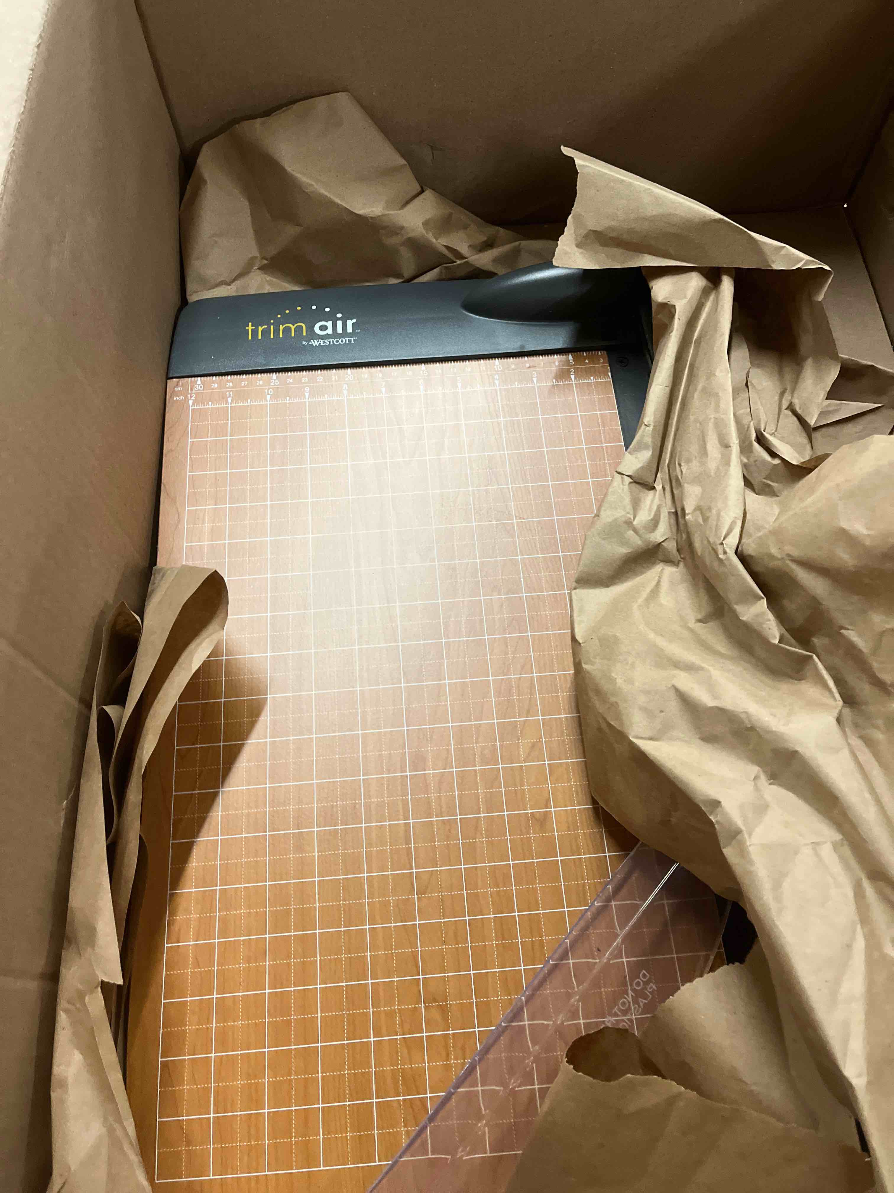 Condition photo showing Good Condition for Westcott 12'' TrimAir Wood Guillotine Paper Cutter & Paper Trimmer, 30 Sheet (15106)