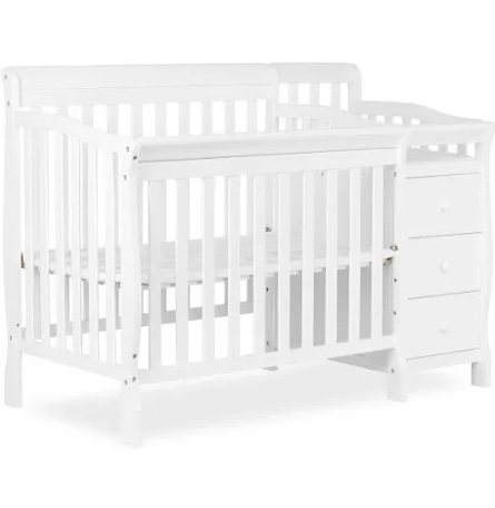 Dream On Me Jayden 4-in-1 Mini Convertible Crib and Changer - White