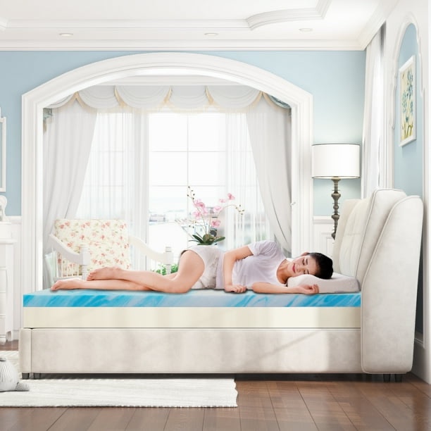 2, 3, or 4 inch mattress topper, twin gel memory foam mattress topper(2 inch, twin)