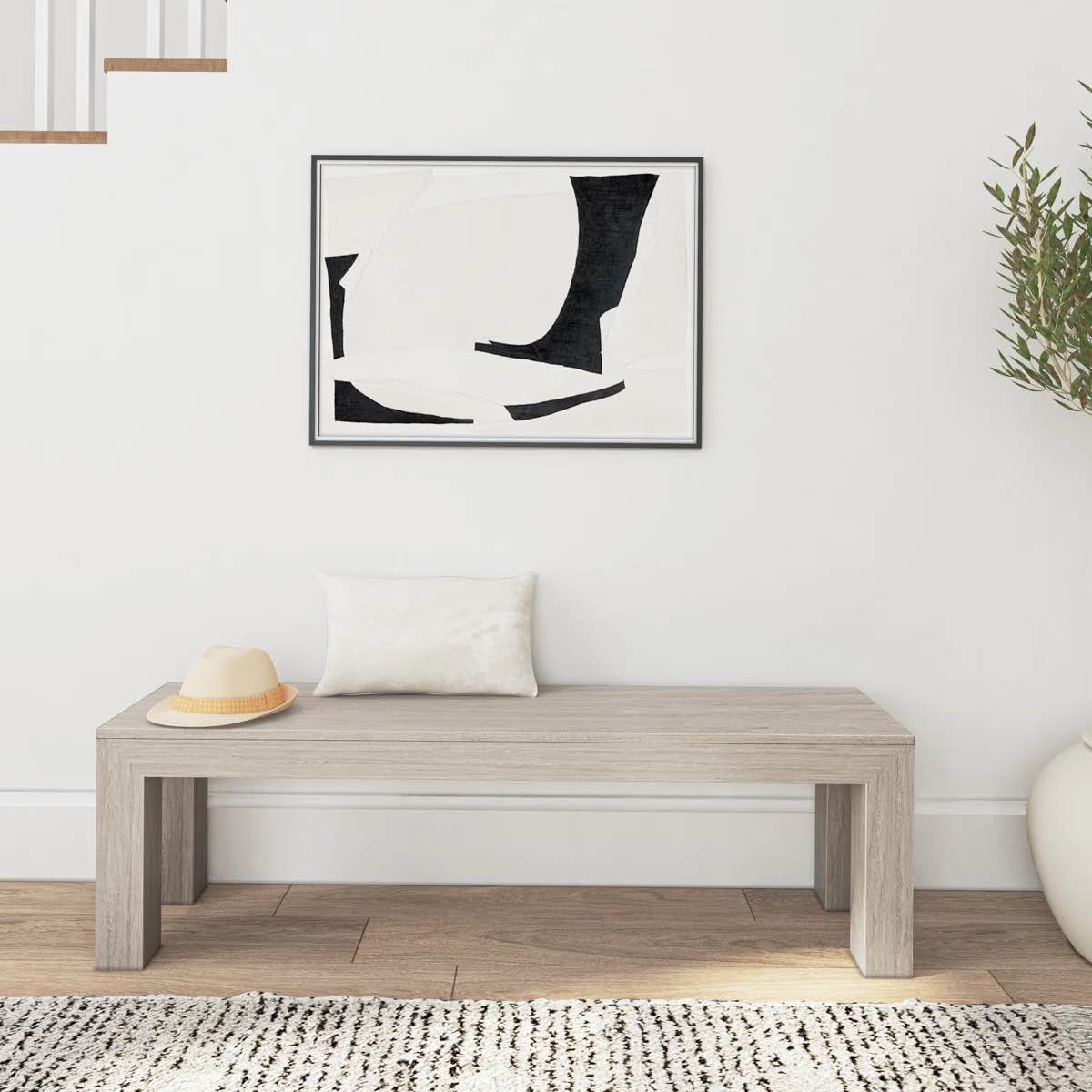 Linzy Modern Wood Bench