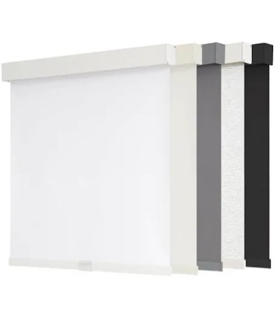 lazblinds cordless roller shades, free-stop blackout roller blinds with cassette valance, thermal insulated uv protection waterproof, roll up blinds for windows, 64'' w x 72'' h, white