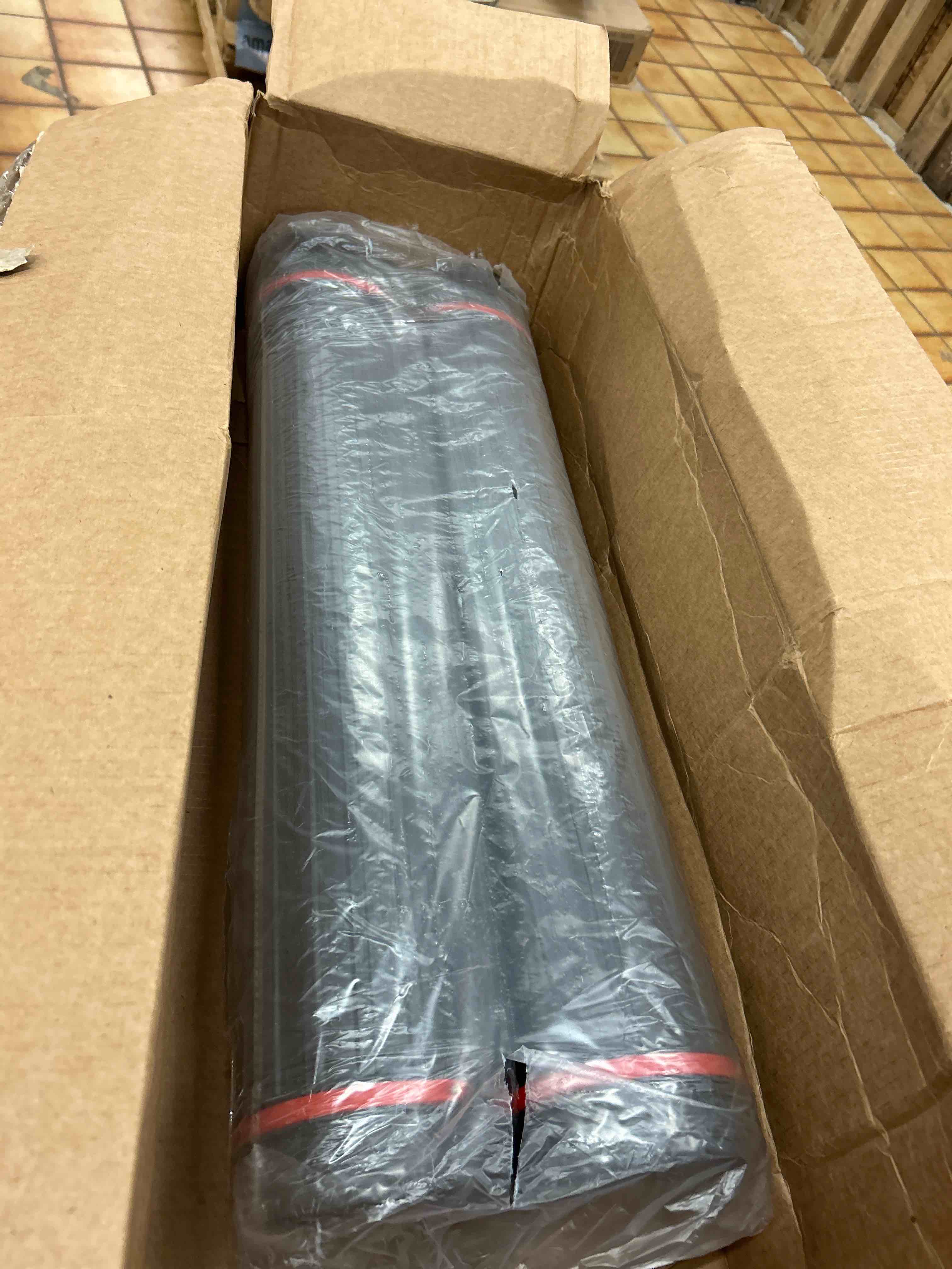 Condition photo showing New/Like New for 2 pack extendable poster tube, round black telescoping art drafting tube, expand from 30.3" to 52", plastic blueprint document storage holder cases with strap for carrying artworks scrolls