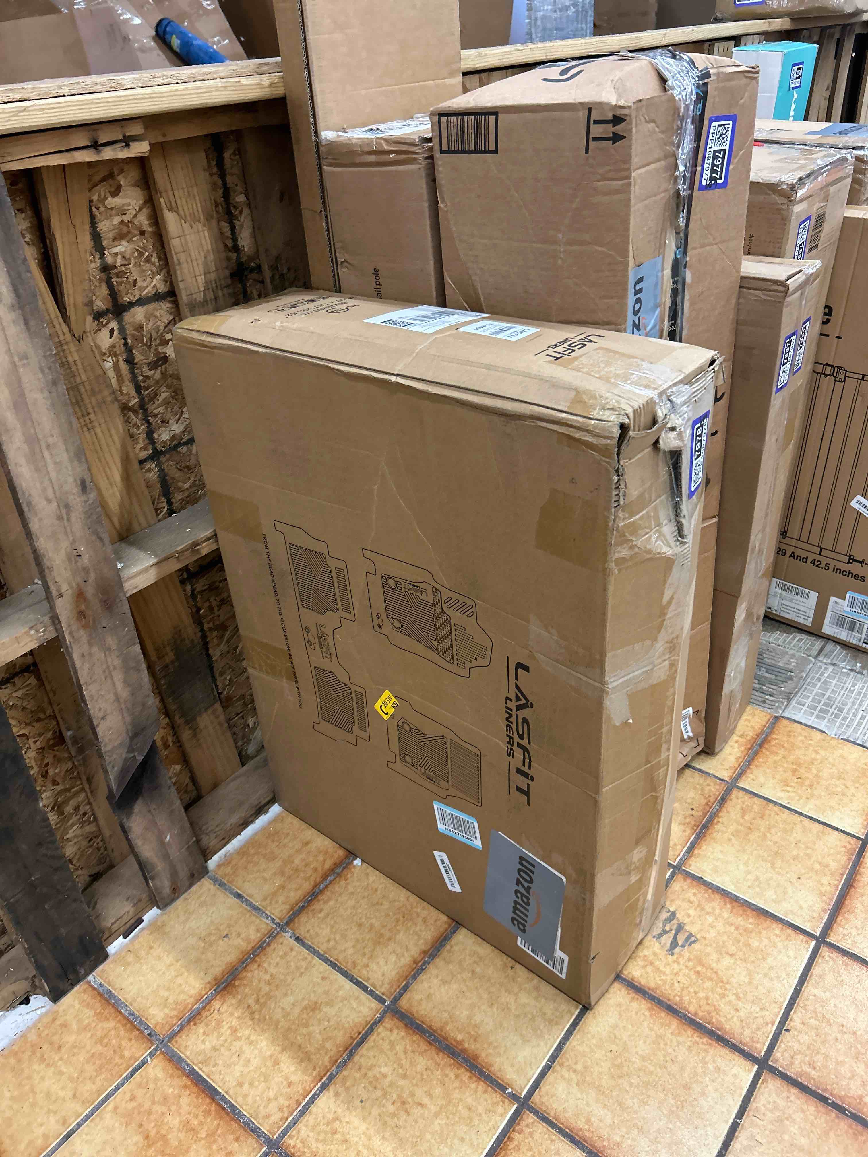 Condition photo showing New/Like New for lasfit floor mats for ram 1500 quad cab 2019-2024 bucket seat without 2nd row under seat storage, all weather tpe custom fit car mats floor liners 1st & 2nd row, black not fit 1500 classic model