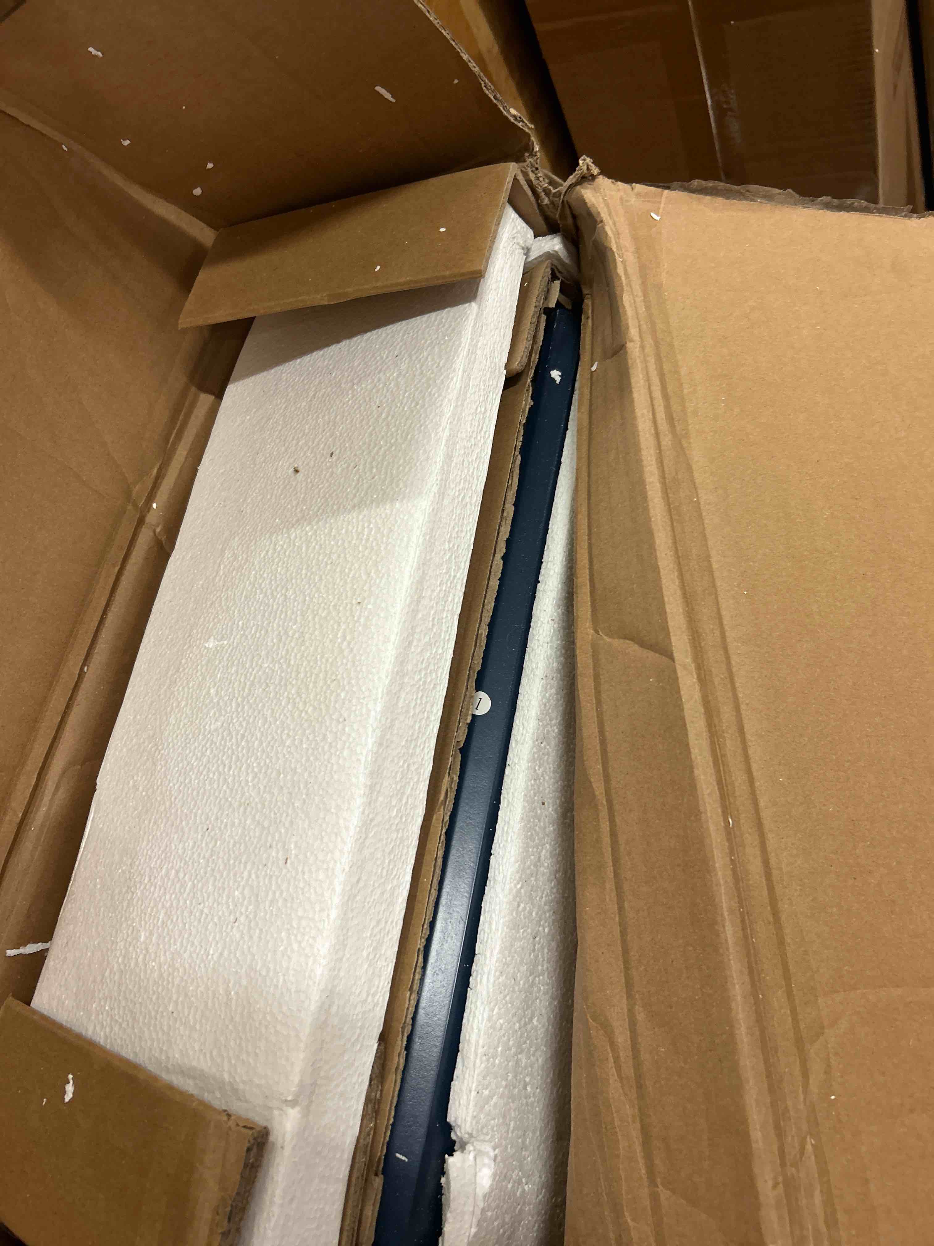 Condition photo showing New/Like New for royalcraft 32" large nightstand, fluted painted bedside table with 3 spacious drawers, modern tall end table for bedroom, blue