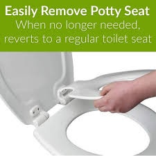 Condition photo showing New/Like New for mayfair nextstep2 toilet seat with toddler potty training seat built-in, slow close, easy clean, magnetic removable kids seat, made in usa, elongated, white