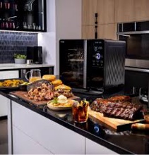 ge profile smart indoor smoker p9sbaas6vbb: electric portable indoor grill, galvanized steel, 120w, no assembly required