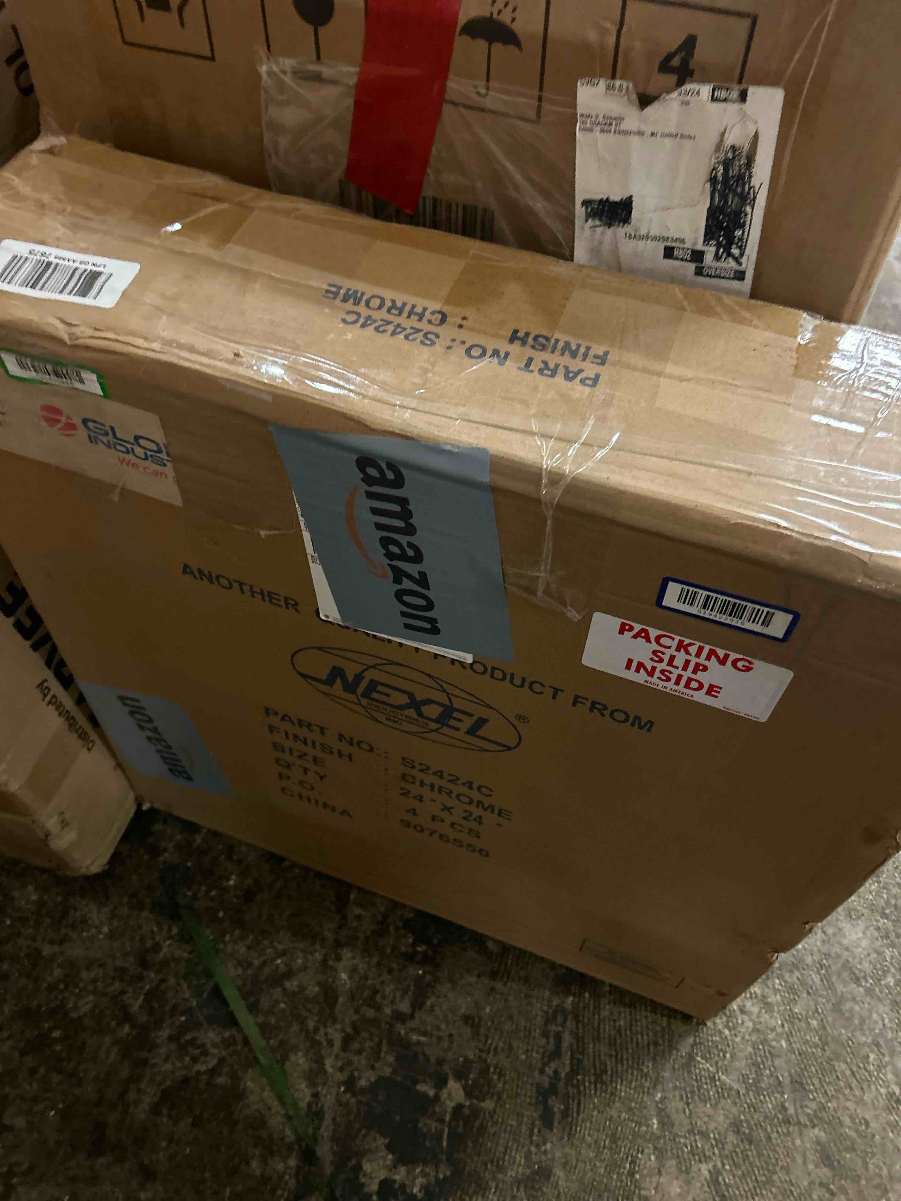 Condition photo showing New/Like New for nexel chrome wire shelf truck, 36x24x69 1200 pound capacity