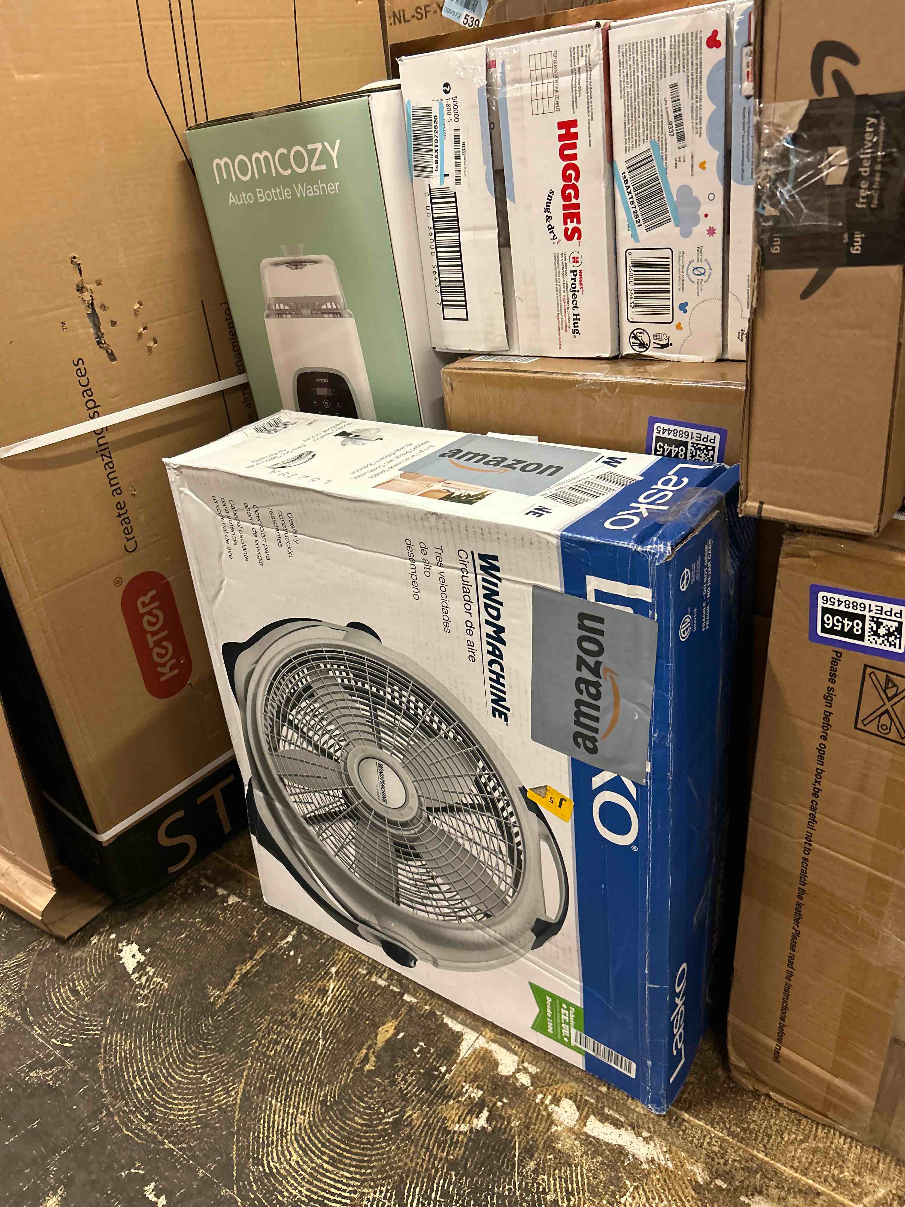 Condition photo showing New/Like New for lasko wind machine fan, air circulator fan with 3 speeds, 20" model 3300, gray