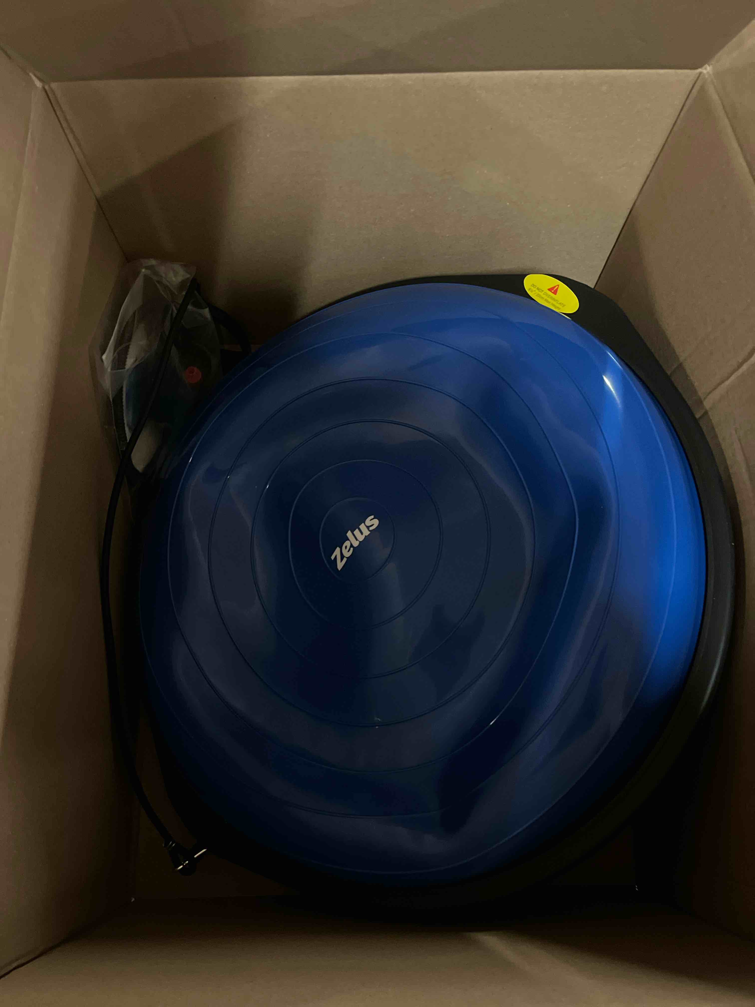Condition photo showing Good Condition for zelus 25in. balance ball | 660lb inflatable half exercise ball wobble board balance trainer w nonslip base | half yoga ball strength training equipment 