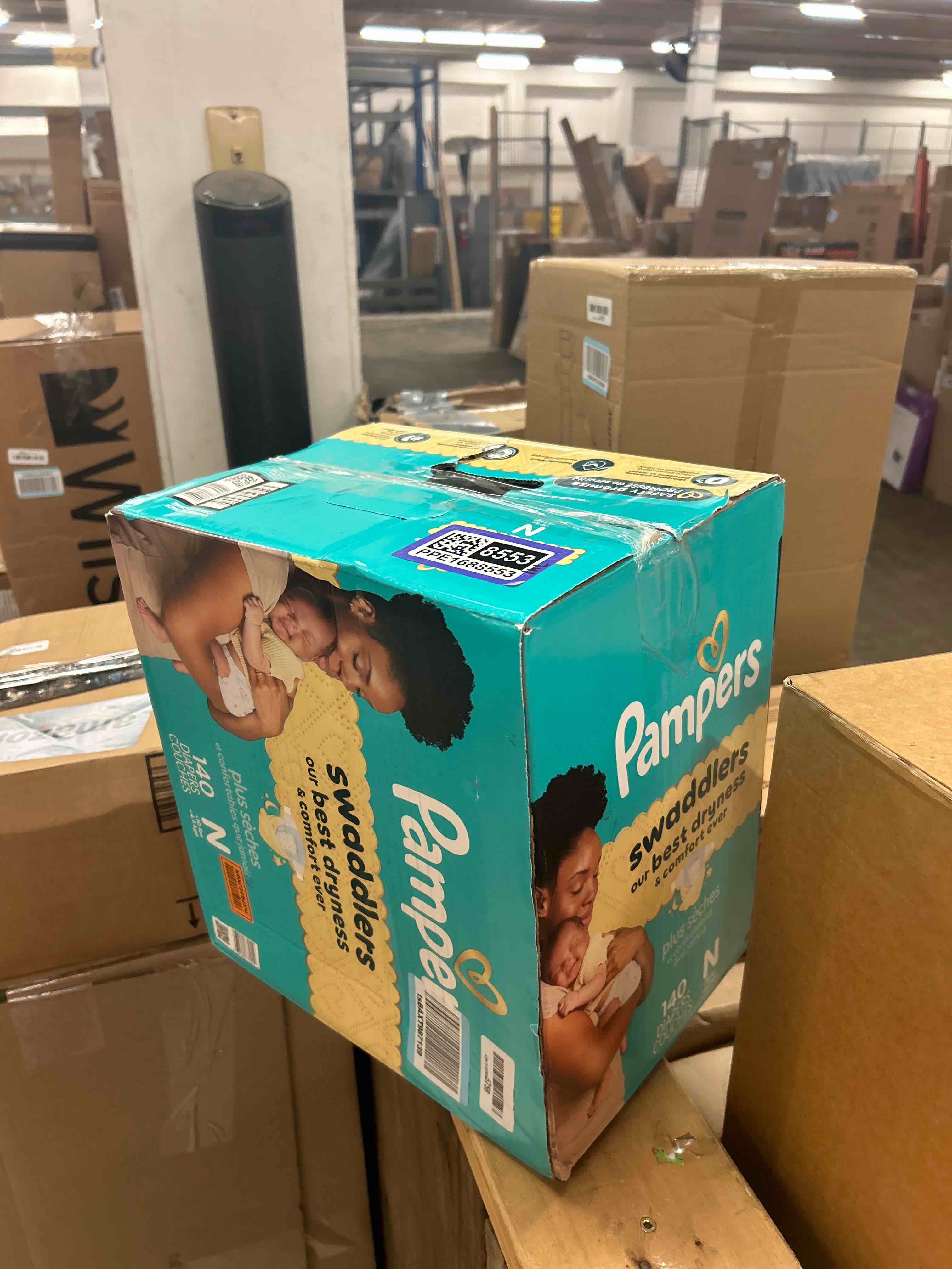 Condition photo showing New/Like New for pampers baby diapers - swaddlers - size 0, 140 count, ultra absorbent disposable newborn diaper
