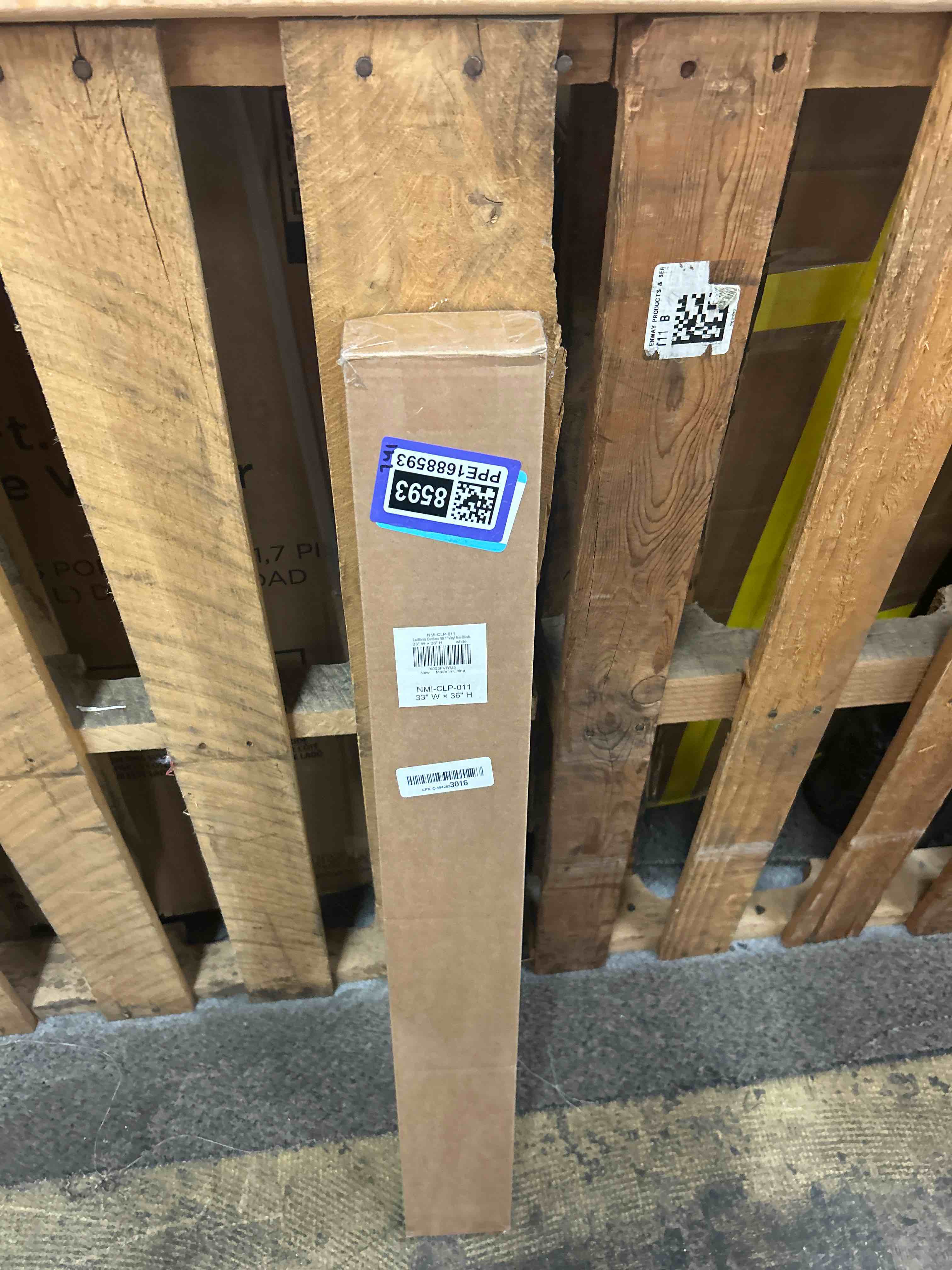 Condition photo showing New/Like New for lazblinds no tools no drill 1" vinyl mini blinds, cordless blinds for windows, light filtering horizontal window blinds & shades, 33" w x 36" h, white