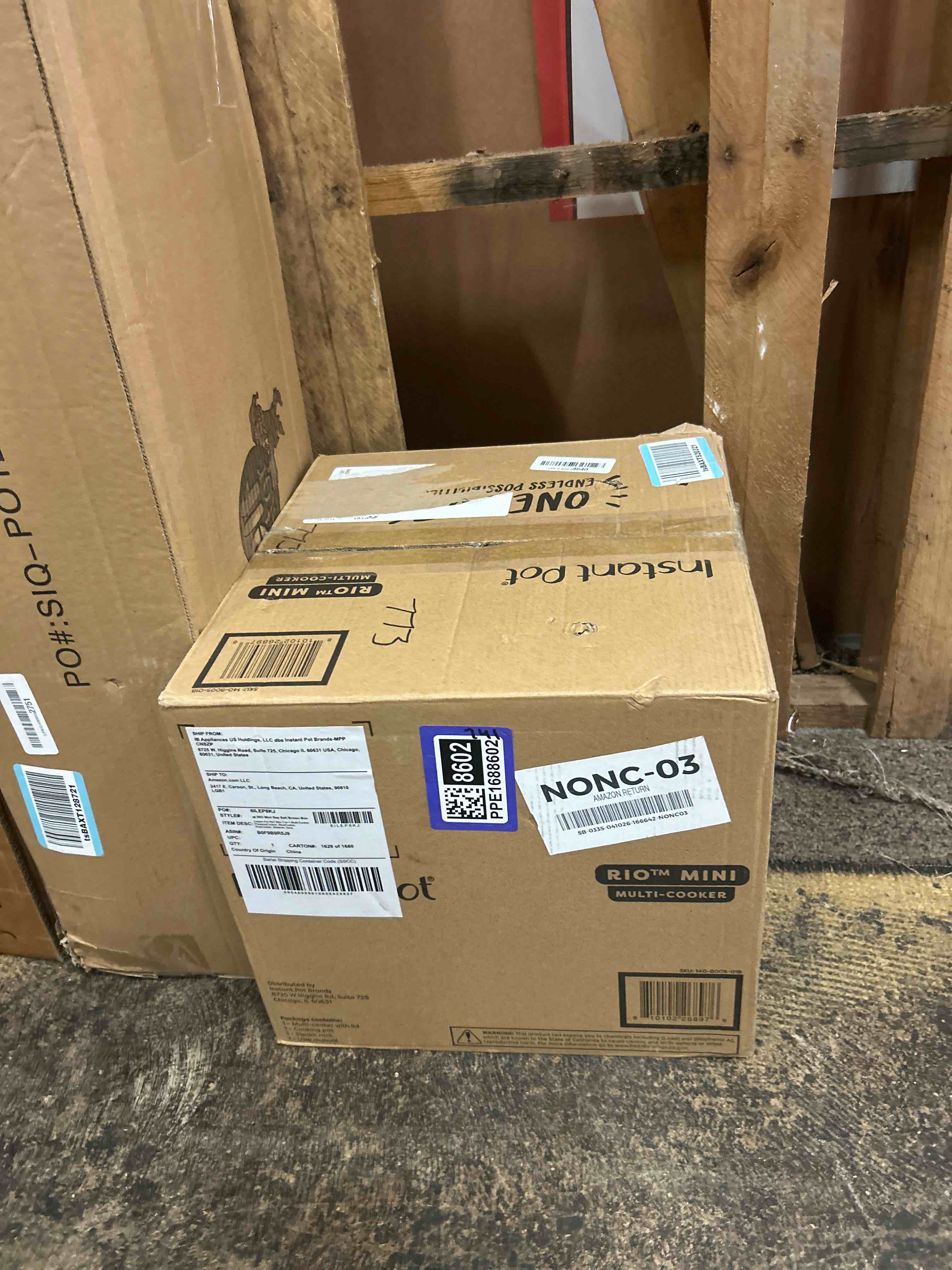 Condition photo showing New/Like New for instant pot 4qt rio mini 7-in-1 multi-cooker, pressure cooker, slow cook, sauté, steam, rice maker, yogurt, & warmer, sea salt, 4 quarts