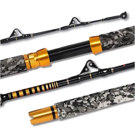 fiblink 1-piece saltwater offshore trolling rod 6-feet big game rod conventional boat fishing pole