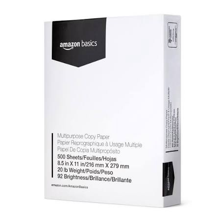 amazon basics 92 bright multipurpose copy paper, 11 x 17 inches, pack of 5, 2500 count, white