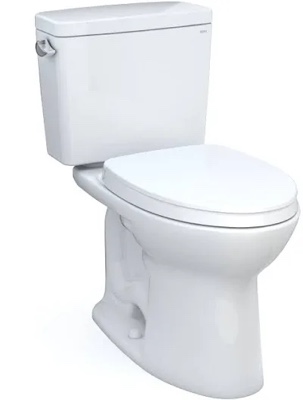 TOTO 2 Piece Drake Elongated Universal Height TORNADO FLUSH Toilet Bowl & Tank with 10 Inch Rough-In and CEFIONTECT  WASHLET+ Ready  Cotton White - C776CEFGT40.10#01