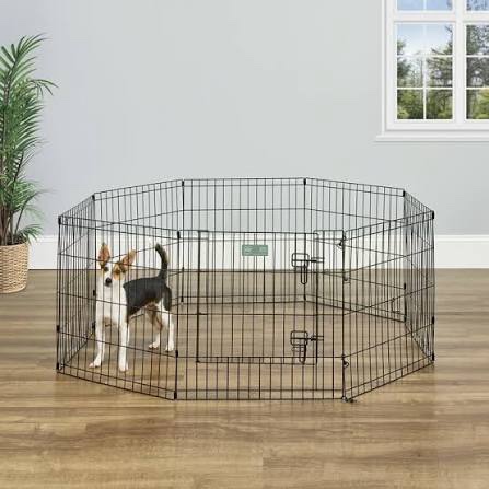 midwest homes for pets dog exercise pen & playpen, 24"w x 24"h, with door, black