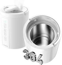 3l stainless steel humidifier for bedroom, warm mist humidifiers easy clean, steam humidifier for living room, whisper-quiet and filterless, with sleep mode and timer, auto-off setting