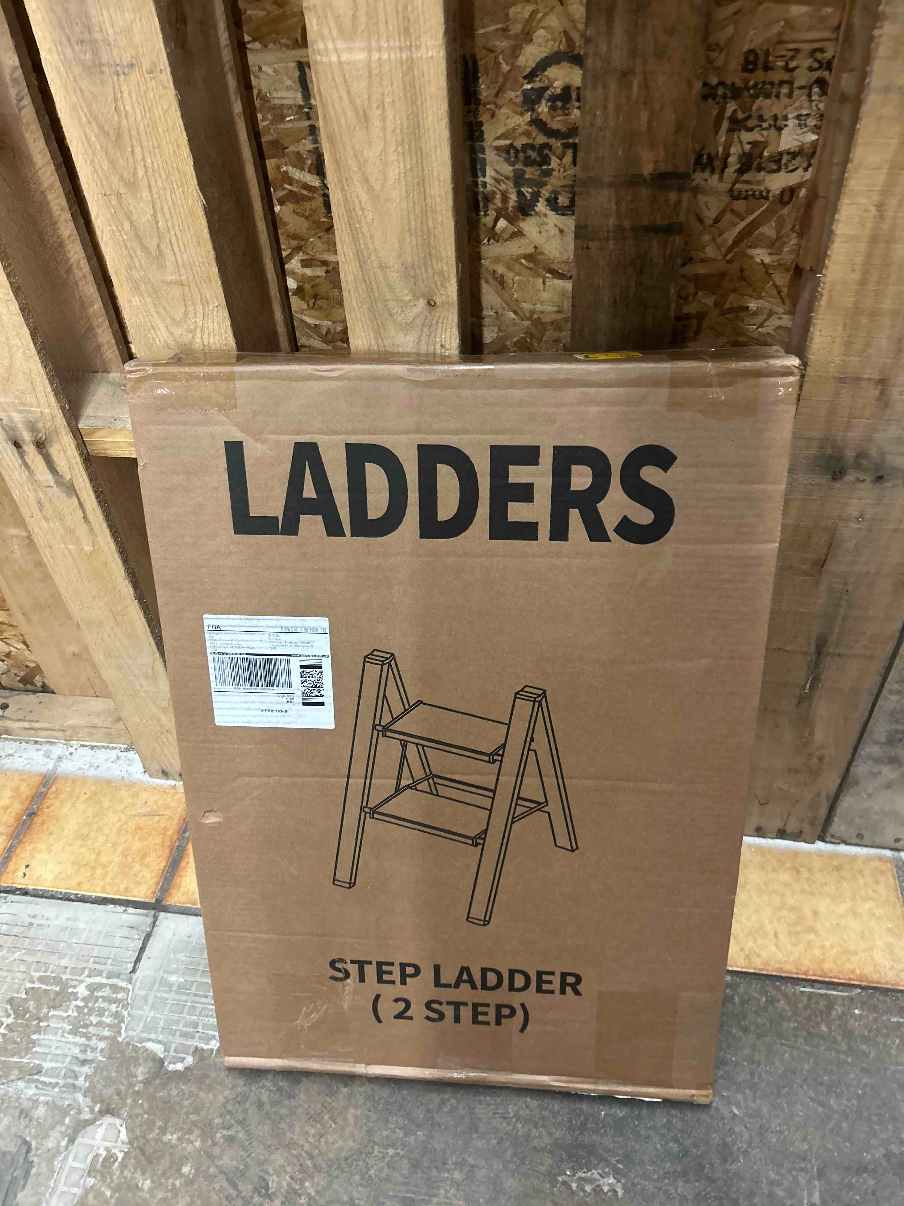 Condition photo showing New/Like New for taranta 2 step ladder,aluminum lightweight folding 2 step stool with anti-slip wide pedal, 330lbs capacity step ladder for household,kitchen,office - white woodgrain