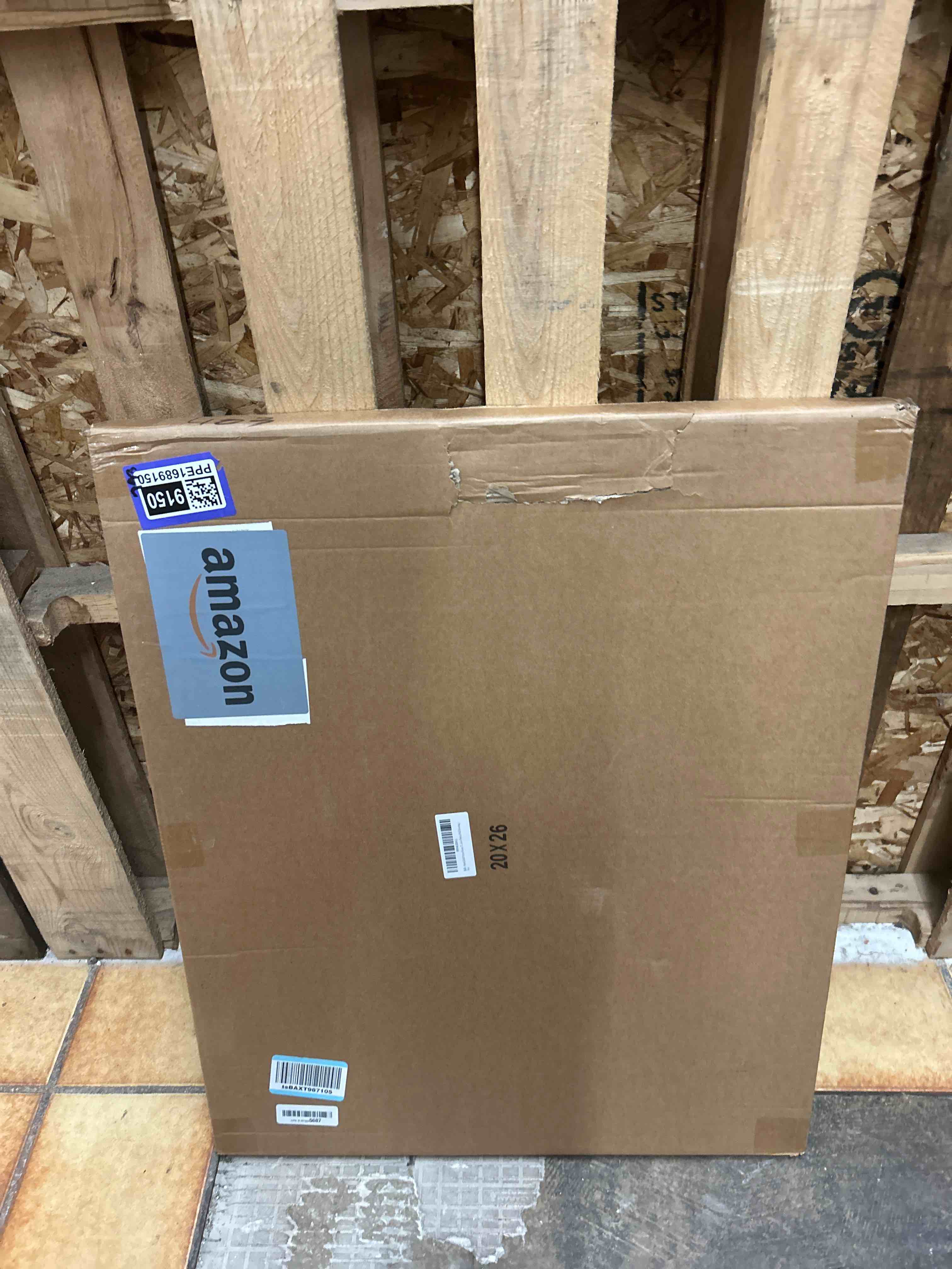 Condition photo showing New/Like New for 20x26 picture frame, classic brown 20 x 26 poster frame for horizontal or vertical wall mounting, 1 pack