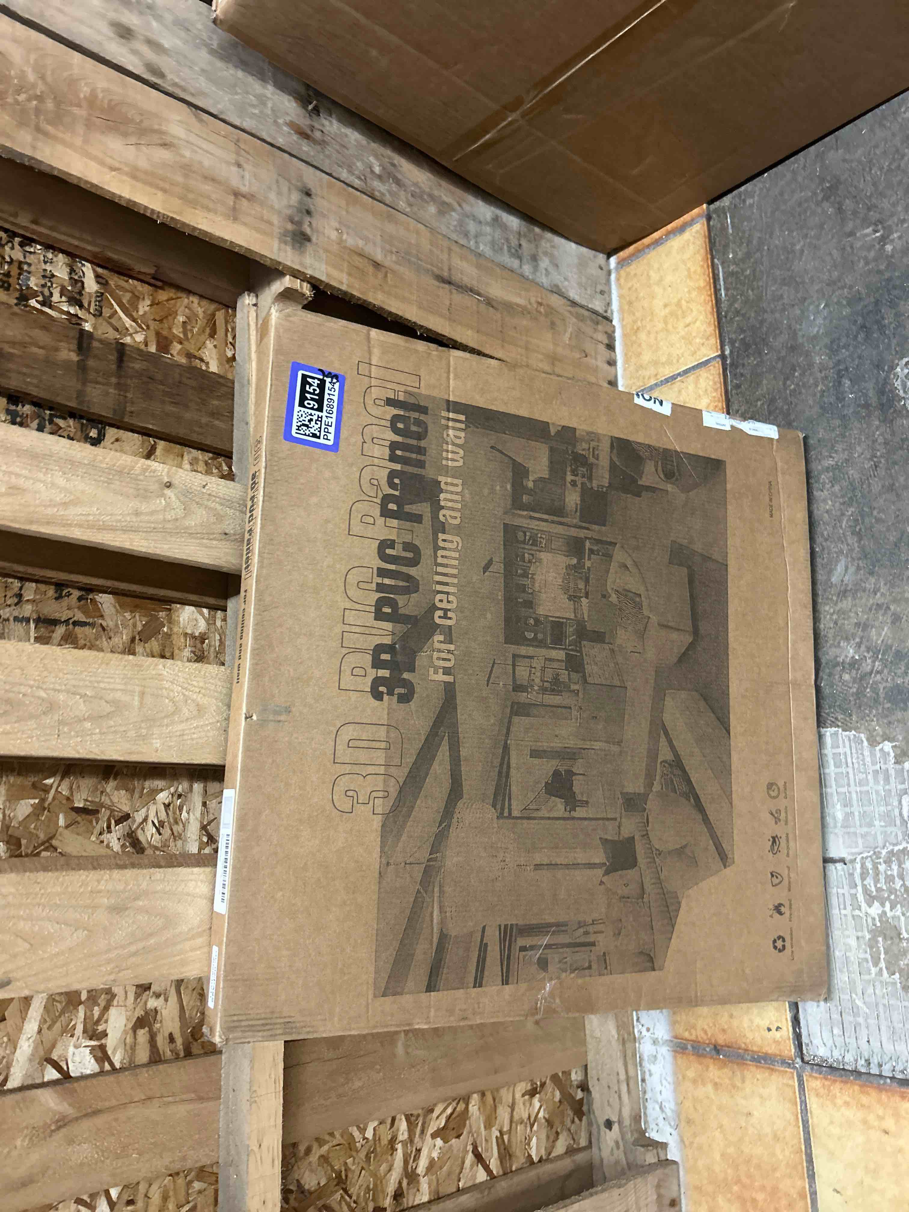 Condition photo showing New/Like New for wowstar 12-pack 24"x24" drop ceiling tiles, waterproof glue up ceiling panels, modern style 3d wall panels, white