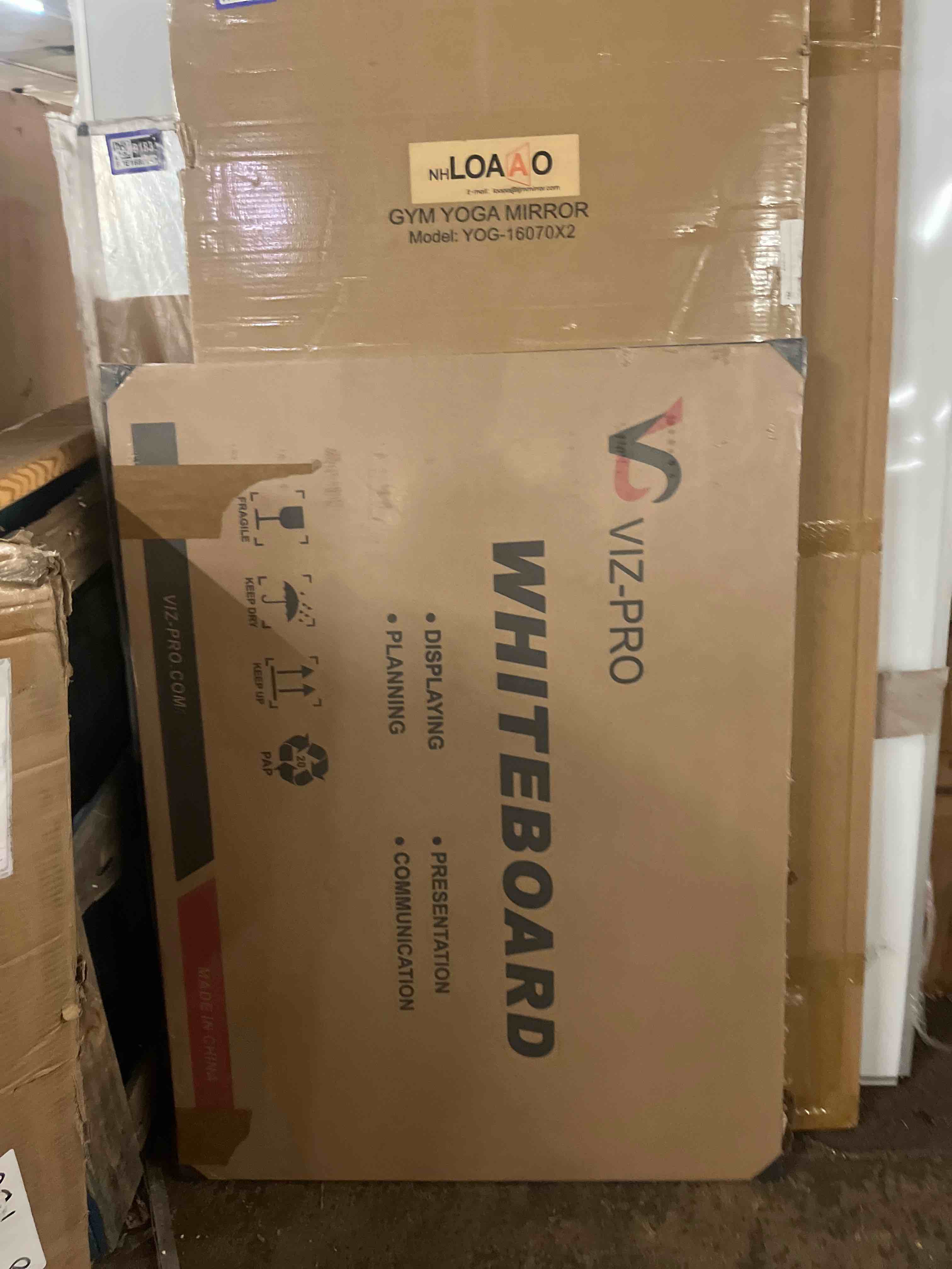 Condition photo showing New/Like New for viz-pro magnetic foldable whiteboard, 48 x 36 inches, dry erase wall mounted board for school office and home