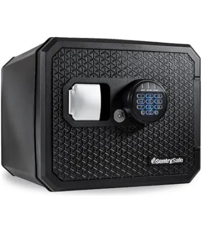 Sentry Safe Home Safe, Fireproof, Waterproof, with Digital Keypad and Override Key and Adjustable Tray, FPW082HSB, 0.81 cu ft
