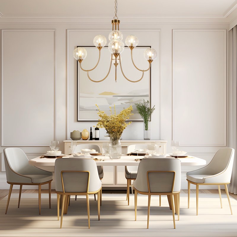 Jenavicia 8- Light 36.6'' W Large Dimmable Classic/ Traditional Dining Room Chandelier ETL Certified