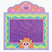 Halloween/day of the dead wood picture frame