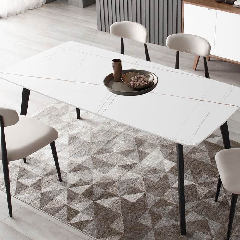 Junietta Stone Top Metal Base Dining Table
