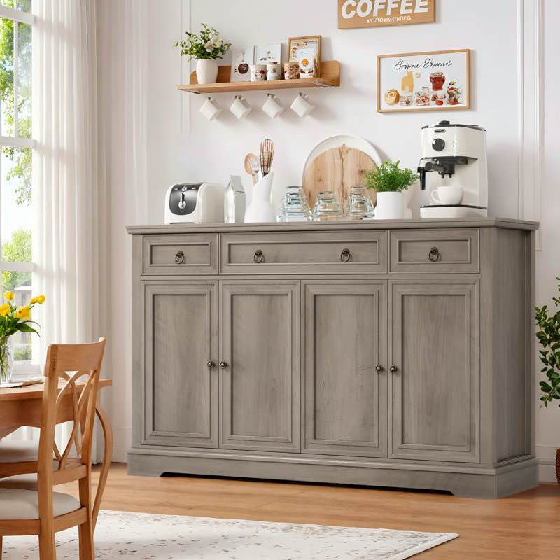 Shondolyn 54'' Sideboard Buffet with Drawers, Credenza Storage Cabinets (Adjustable Shelf)